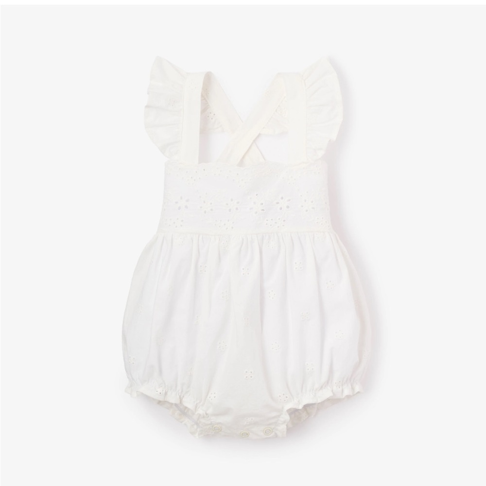 Elegant Baby, Eyelet Lace Ruffle Sunsuit, Size: 3 - 6 months